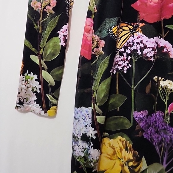 $395 Unworn Alice + Olivia Delora Floral Long Sleeve Body-Con Dress - Picture 8 of 15